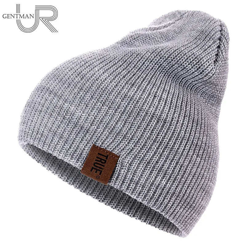 1 Pcs Hat PU Letter Casual Beanies for Men Women Warm Knitted Winter Hat Fashion Solid Hip-Hop Beanie Hat Unisex Cap