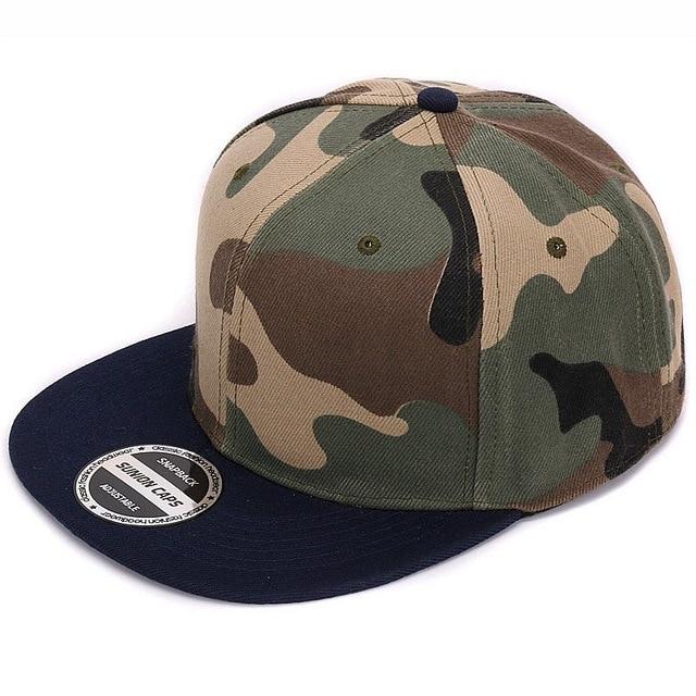 HATLANDER Camouflage Snapback Polyester Cap Blank Flat Camo Baseball Cap With No Embroidery Mens Cap and Hat for Men And