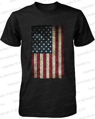 American Flag Men's T-Shirt -July 4th Red White and Blue Graphic Tee