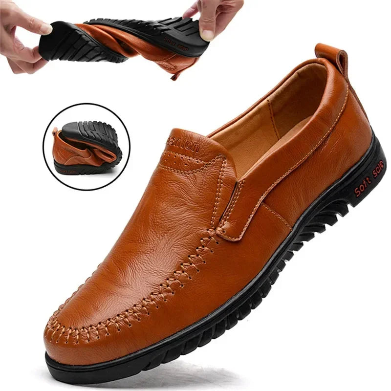 DEKABR Men Shoes Genuine Leather Comfortable Men Casual Shoes Footwear Chaussures Flats Men Slip on Lazy Shoes Zapatos Hombre