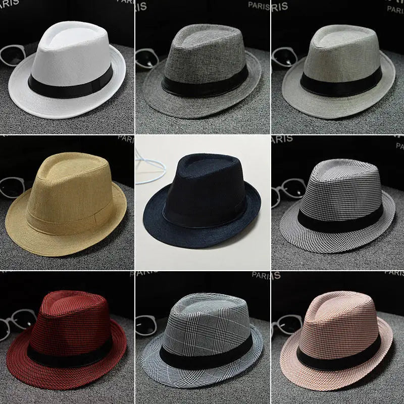 2018 England Retro Men's Fedoras Top Jazz Plaid Hat Spring Summer Autumn Bowler Hats Cap Classic Version Chapeau Hats