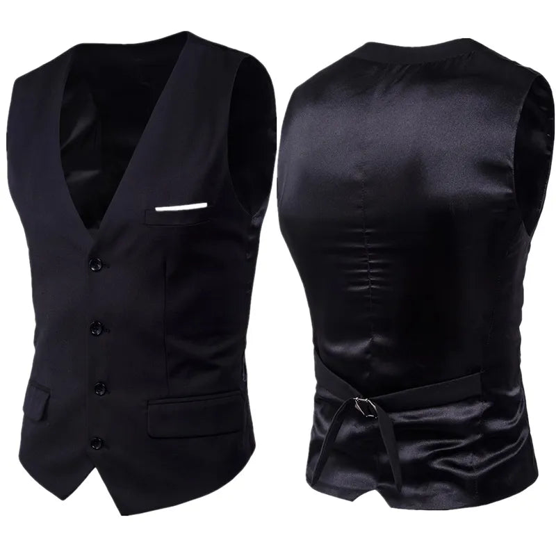Black Suit Vest Waistcoat Men 2023 Brand New Slim Fit v Neck Dress Vests Mens Formal Business Wedding Tuxedo Chaleco Hombre 6XL