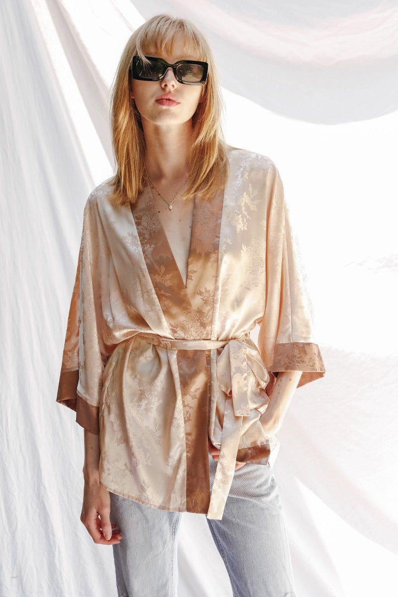 Tonal Jacquard Kimono