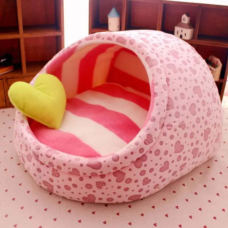 Pet Dog Bed House Cat Nest Warm Princess Bed Dog Beds Cat House Washable