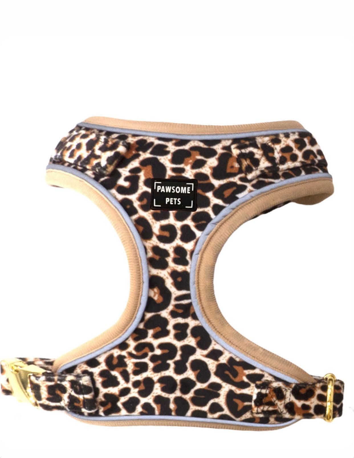 Adjustable Harness - Beige Leopard