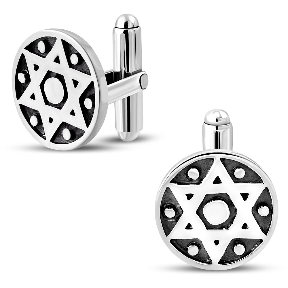 Sterling Silver Star of David Cufflinks