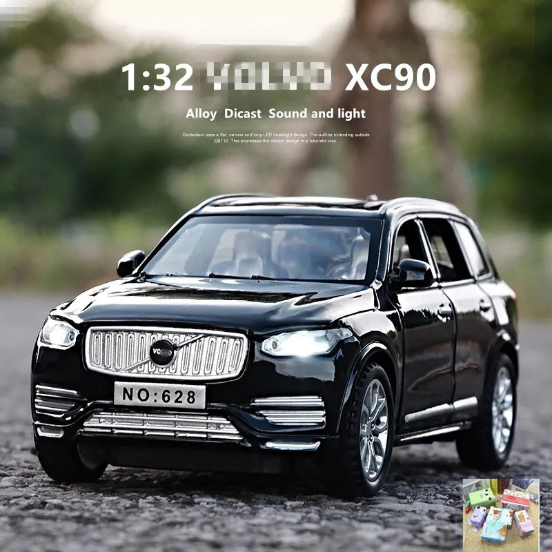 1:32 XC90 Diecast Cars Model Toy Openable Doors Pull Back Music Light Car Toys for Kids Children
