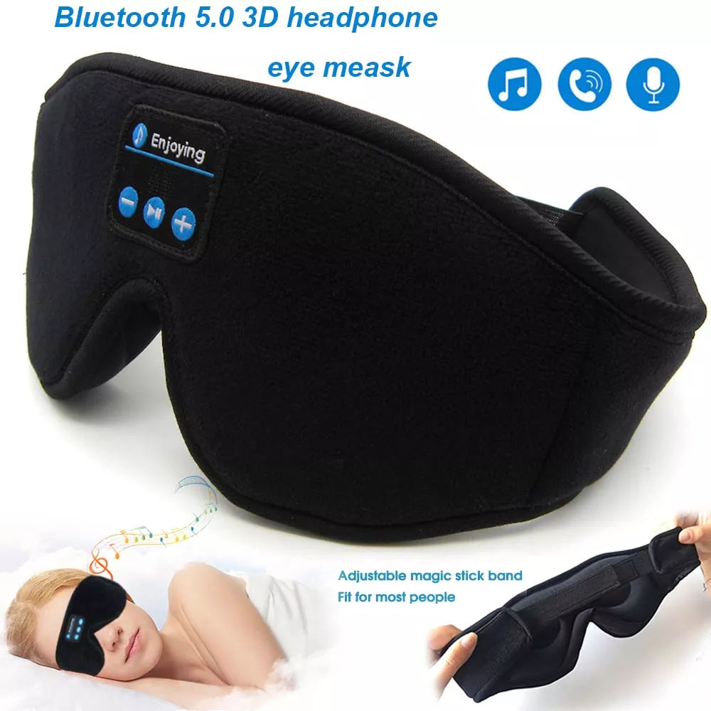 Sleeping Mask 3D Eye Mask HeadSet Headband Soft Elastic Comfortable Wireless Music Headset Eye Mask With Mic for Side Sleepers