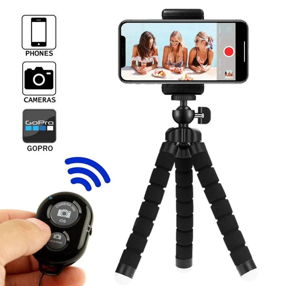 Smartphone Tripod for Phone Tripod for Mobile Monopod Tripod for Camera Holder Selfie Bluetooth-Compatible Remote Shutter