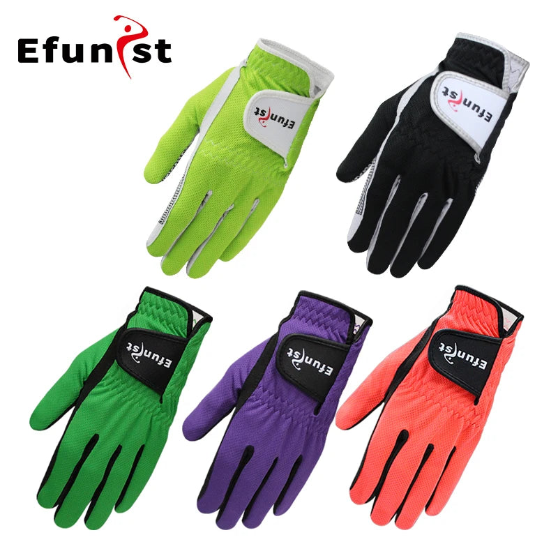 Pack 1 Pcs/Pair Efunist Golf Glove Men Left Hand Breathable Green 3D Performance Mesh Non-Slip Micro Fiber Golf Gloves Mens Man