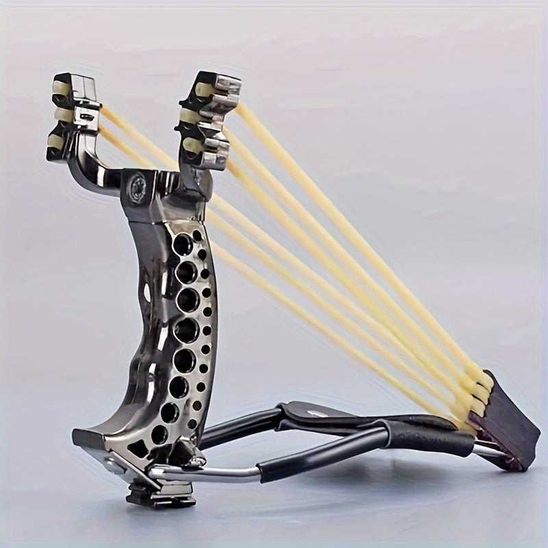 Compact Slingshot With Wrist Brace Compass and Rubber Band