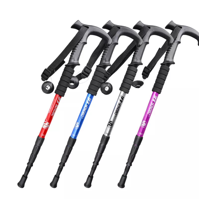 Anti Shock Trekking Pole Ultralight Walking Sticks Adjustable Hiking Canes Telescopic Crutch for Nordic Walking Sticks