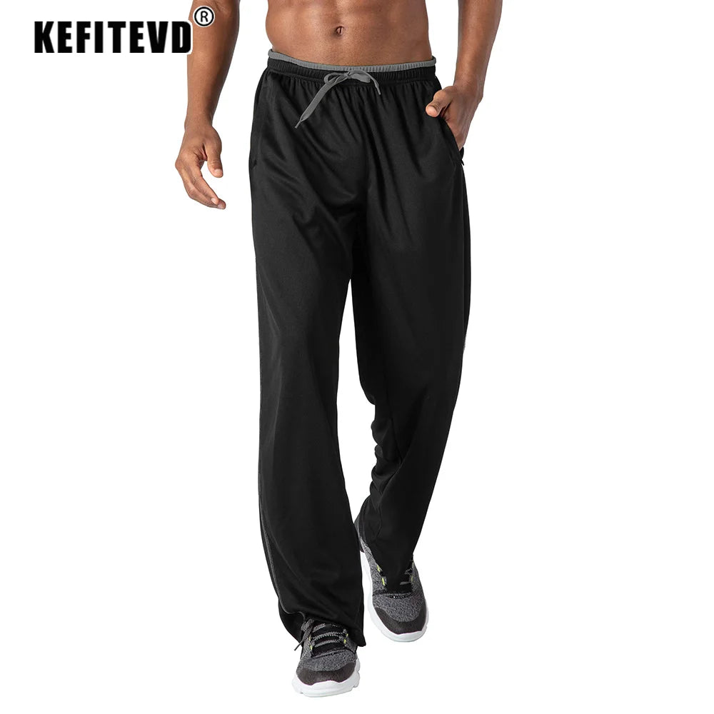 KEFITEVD Men's Lightweight Mesh Jogging Pants Quick Dry Gym Fitness Running Pants Training Trousers Casual Sweatpants Male