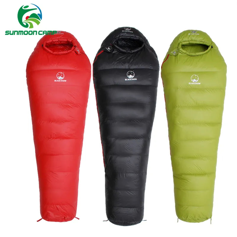 Winter Ultralight Thermal Adult Mummy 95% White Goose Down Sleeping Bag Sack W/ Compression Pack for Backpacking Camping Hiking