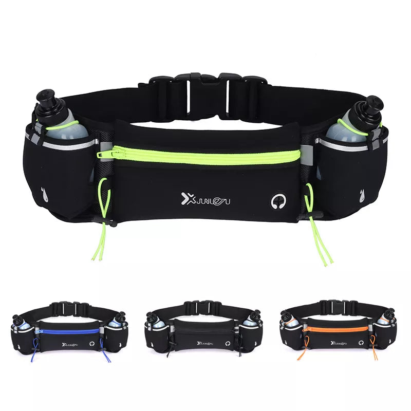 Marathon Dual Pocket Running Belt Trail Running Waist Bag for Phone Sports Fanny Pack Man/Woman Fitness Waist Pack Water Bottle