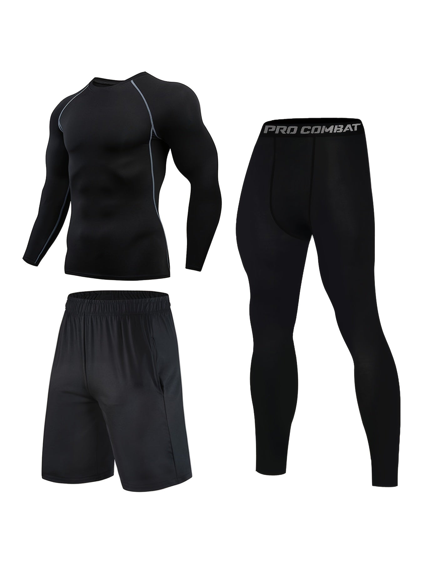 3Piece FastDrying Mens Sport Suit for Casual  Fitness