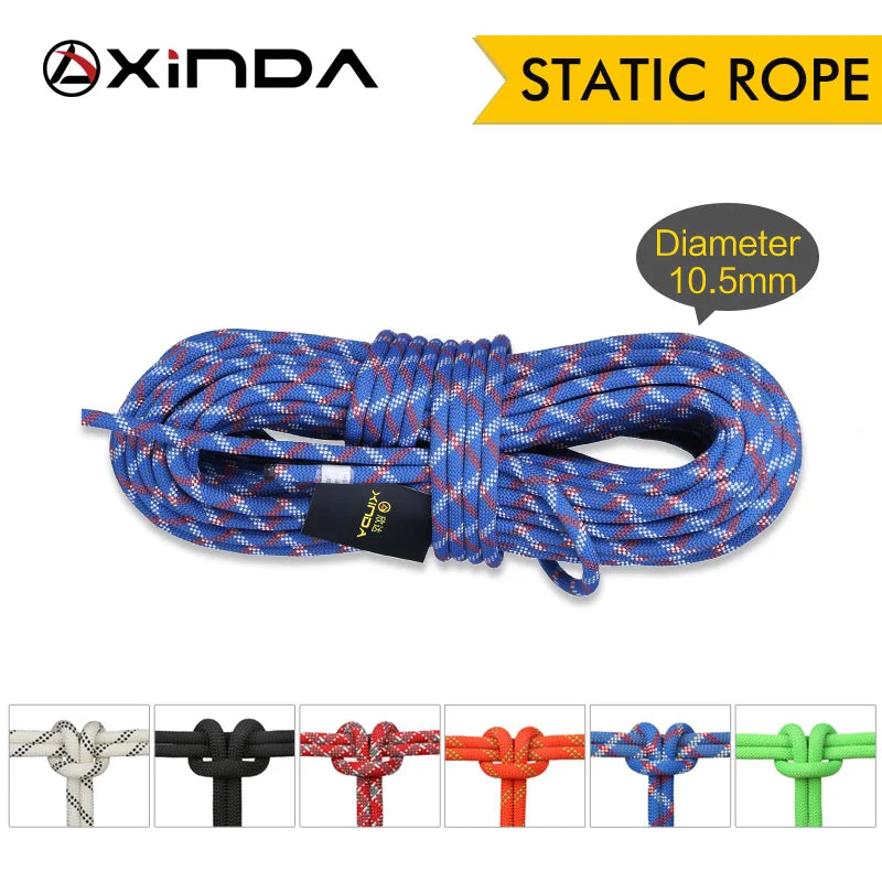 XINDA 10.5mm Rock Climbing Rope Static Rope Diameter High Strength Lanyard Safety Climb Camping Equipment Surviva