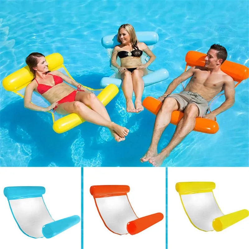 Water Hammock Recliner Inflatable Floating Swimming Mattress Sea Swimming Ring Pool Party Toy Lounge Bed for Swimming