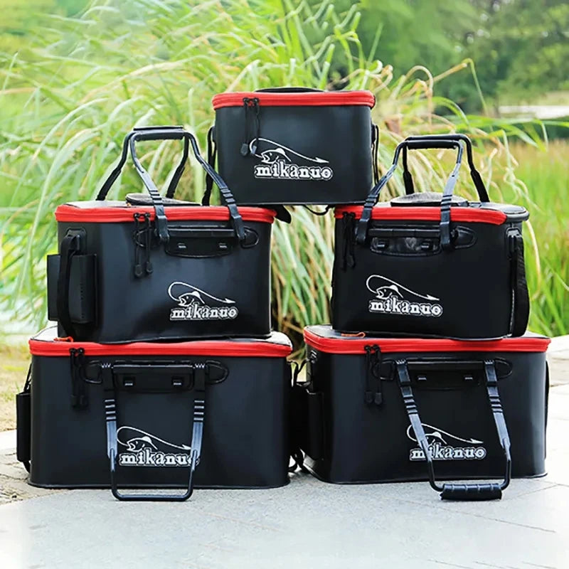 Folding Fishing Bag Portable Zipper Fishing Bucket Outdoor EVA Waterproof Live Fish Storage Boxes Fishing Tackle Box Equipment