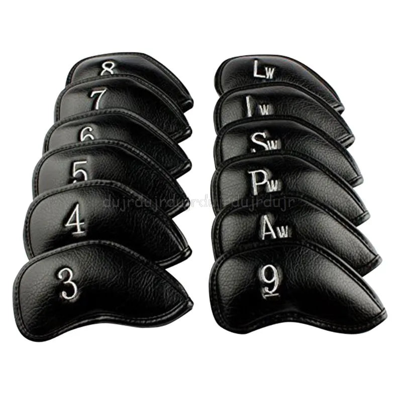 9/10/12Pcs Portable PU Golf Club Iron Head Covers Protector Golfs Head Cover Set D11 19 Dropship