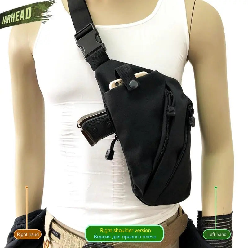 Multifunctional Concealed Tactical Storage Gun Bag Holster Men's Left Right Nylon Shoulder Bag Anti-Theft Bag Chest Bag Hunting