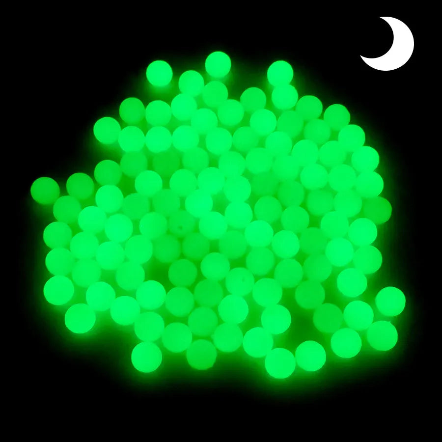 200 PCS Hard Glowing Plastic Beads Floats Round Stopper Luminous Fishing Accessories