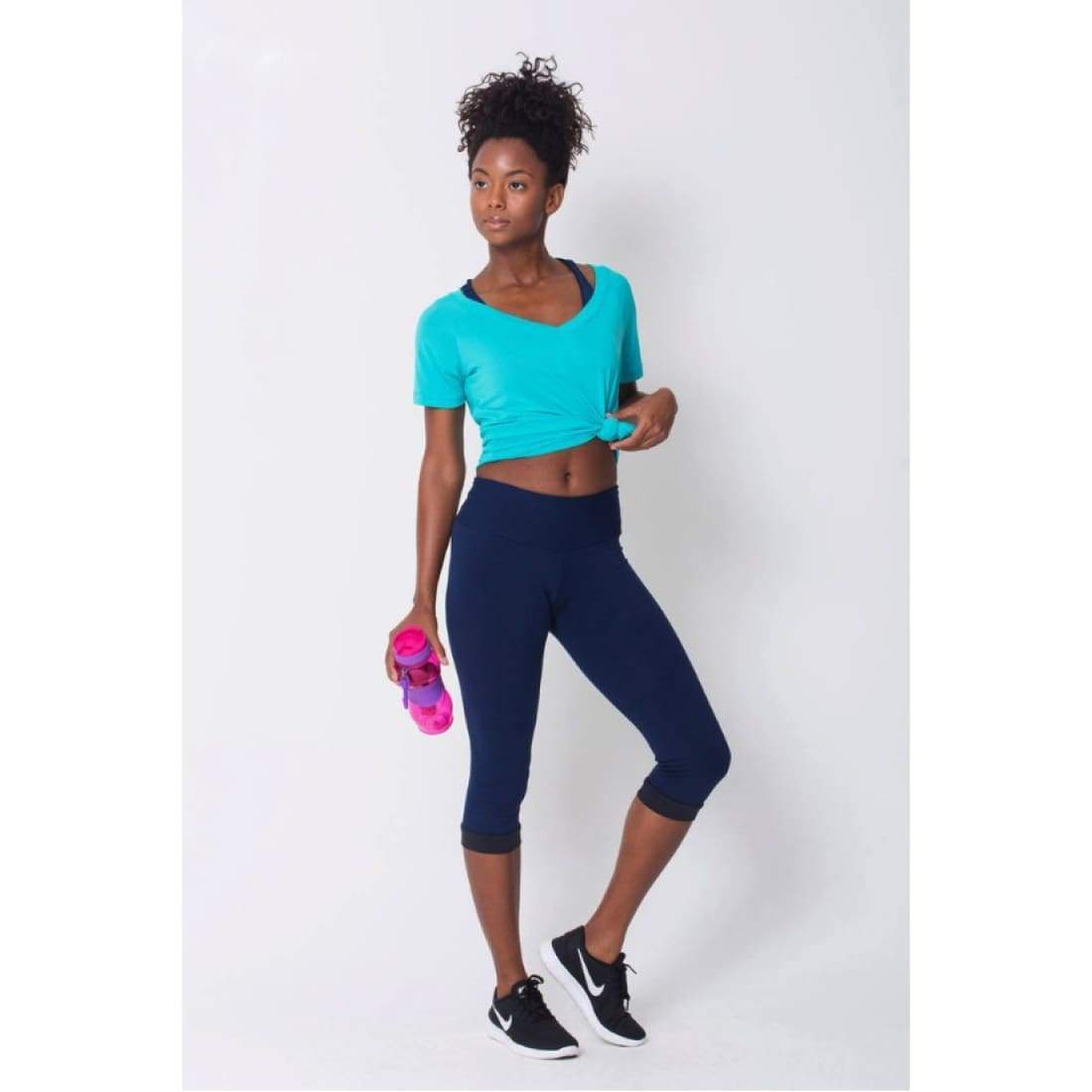Women Capri Leggings - Navy