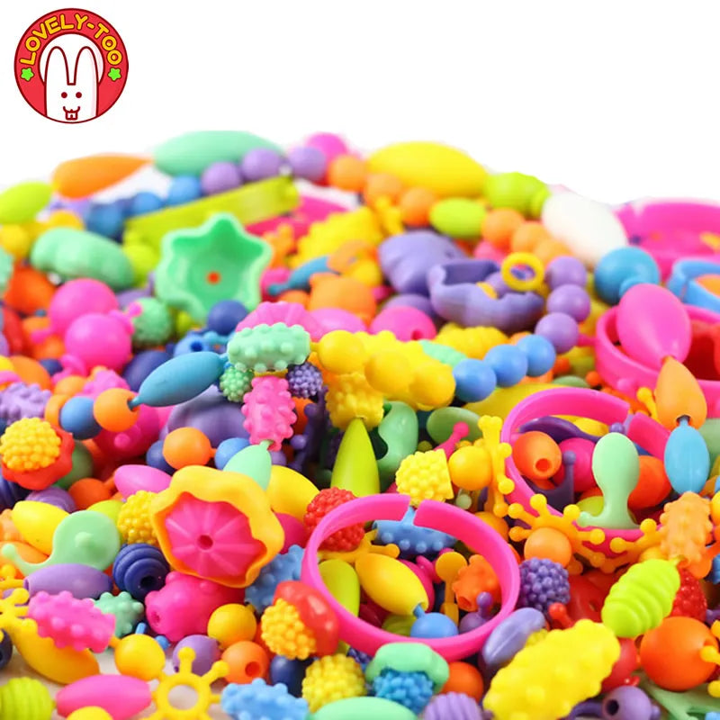 Child Pop Beads Girls Toys Creativity Needlework Kids Crafts Children's Bracelets Handmade Jewelry Fashion Kit Toy for Girl Gift