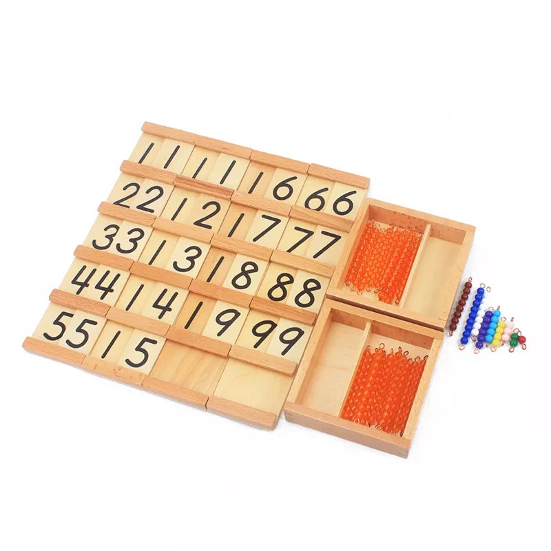 Montessori Teaching Math Toys Teens and Tens Seguin Board With Beads Bars Wood Toys Early Childhood Education Preschool Training