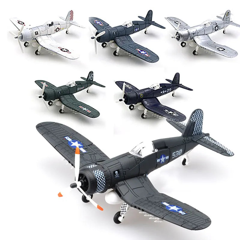 1/48 Scale Assemble Fighter Model Toys Building Tool Sets Flanker Combat Aircraft Diecast Pirate Based F4U Random Color
