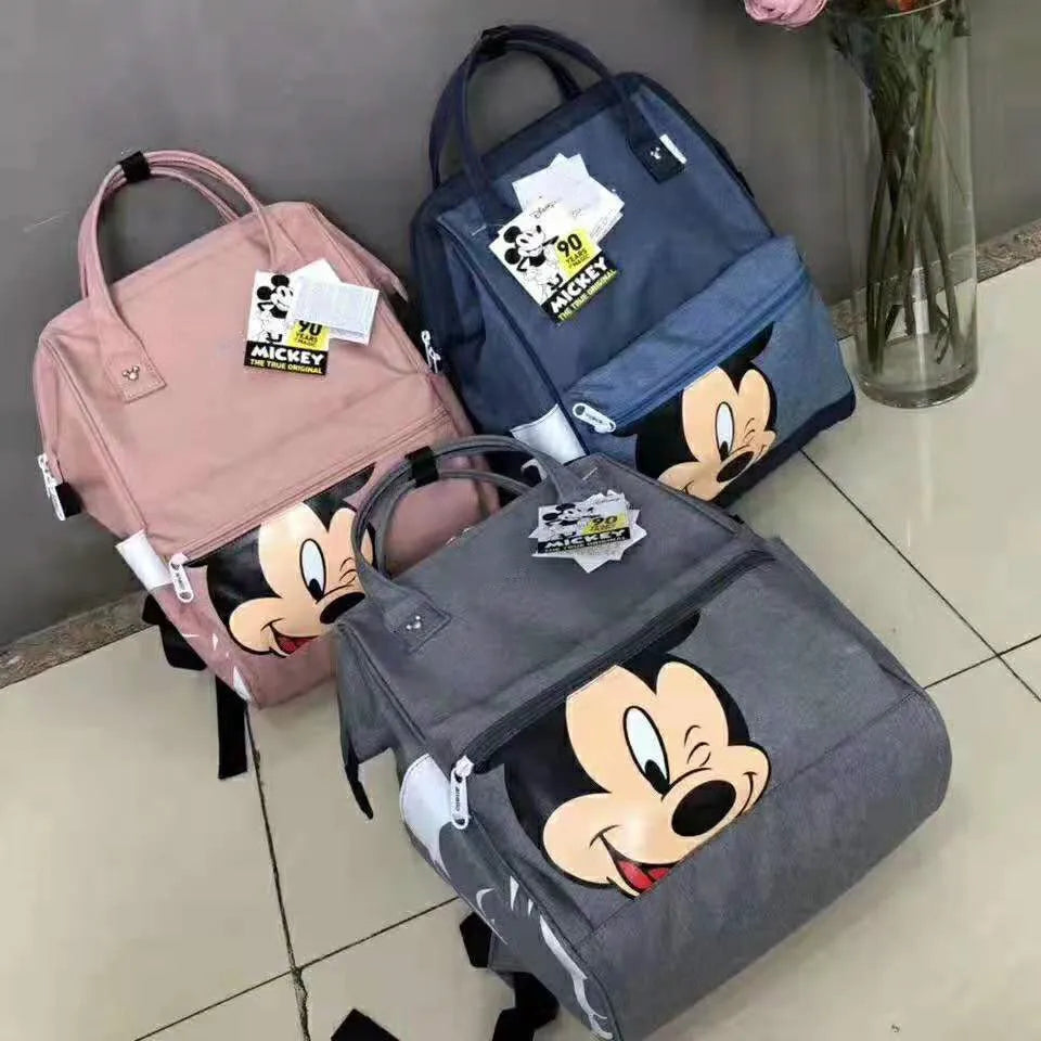 Disney Mickey Mouse Backpack Multi-Function Large Capacity Backpack Diaper Bag Waterproof Men  Women Shoulder Bag Travel Bag