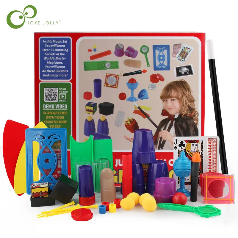 New Funny Junior Magic Set for Kids Magic Tricks Toys for Children DVD Kit Toys for Children Boys Magic Performing Props ZXH