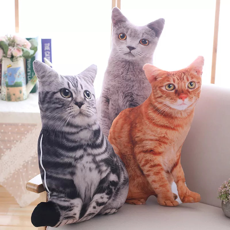 1PCS 50CM 3D Simulation Cat Plush Stuffed Soft Pillow Cute Lifelike Dog Sofa Bedroom Cushion Kids Toys Home Decoration Gifts