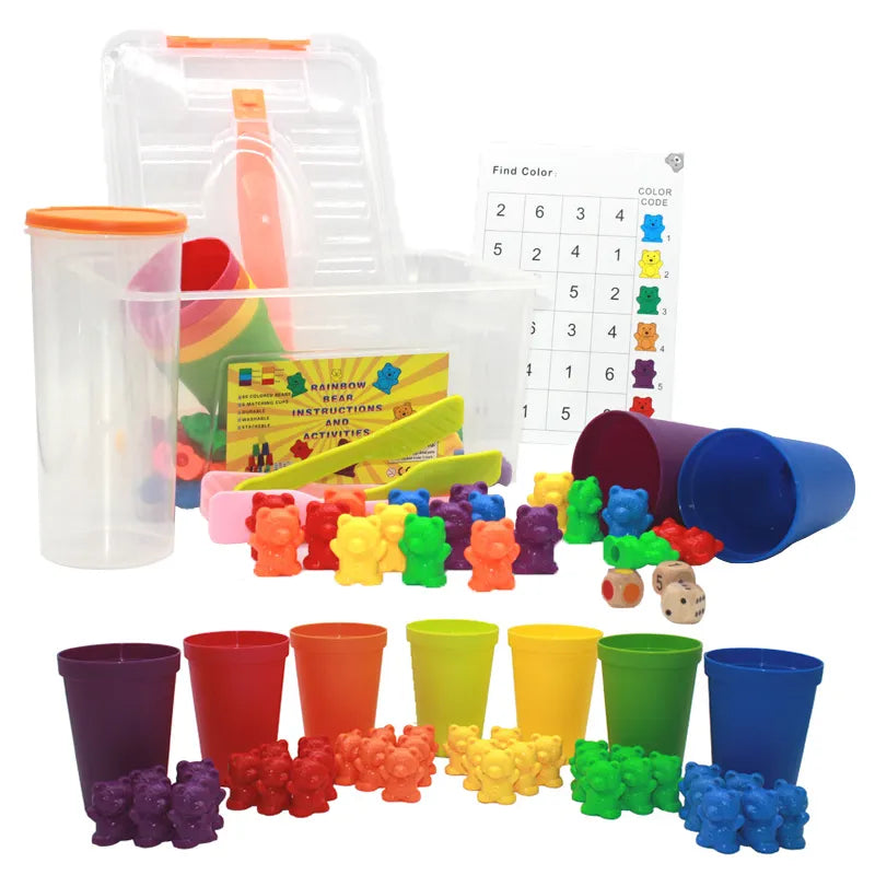 Children Early Learning Montessori Education Bear Digital Cognitive Toys Hand Brain Coordination Bear Set Teaching Aids Toy Gift