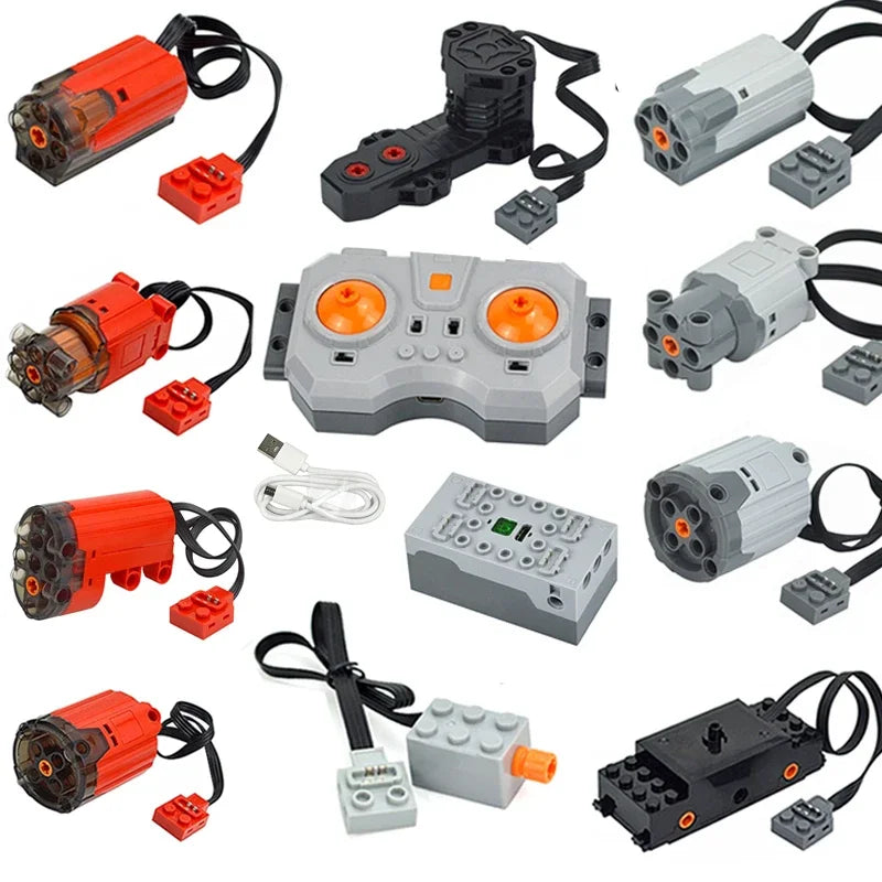 Technical Parts Compatible 91994 74784 61927 Multi Power Functions Servo Blocks Train Engine Xl Motor PF Model Sets 88002 Leduo