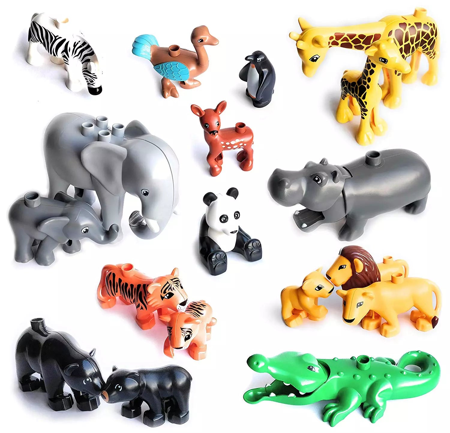 Big Size Diy Building Blocks Animal Accessories Figures Lion Panda Compatible With Big Size Toys for Children Kids Gifts