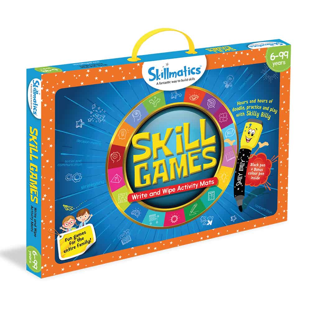 Skillmatics Skill Games - Carefully Designed for Children 13 Repeatable Write & Wipe Educational Games for Kids