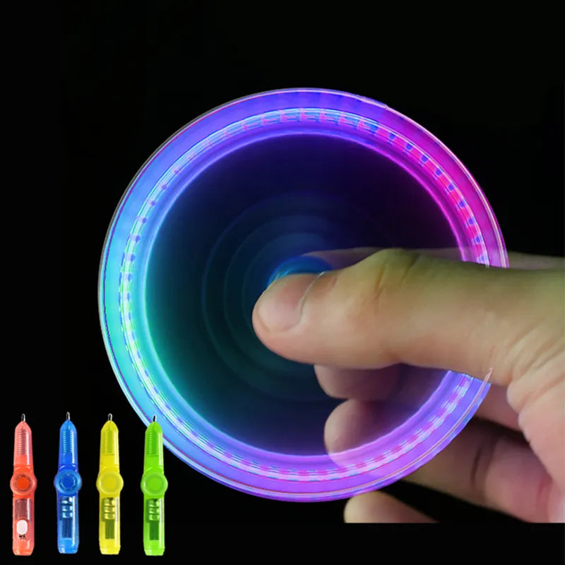 Interesting Toy Fingertip Rotating Spinner Gyro Toy Pen Led Luminous  Gyro Pen Office ADHD EDC Anti Stress Kinetic Desk Toy