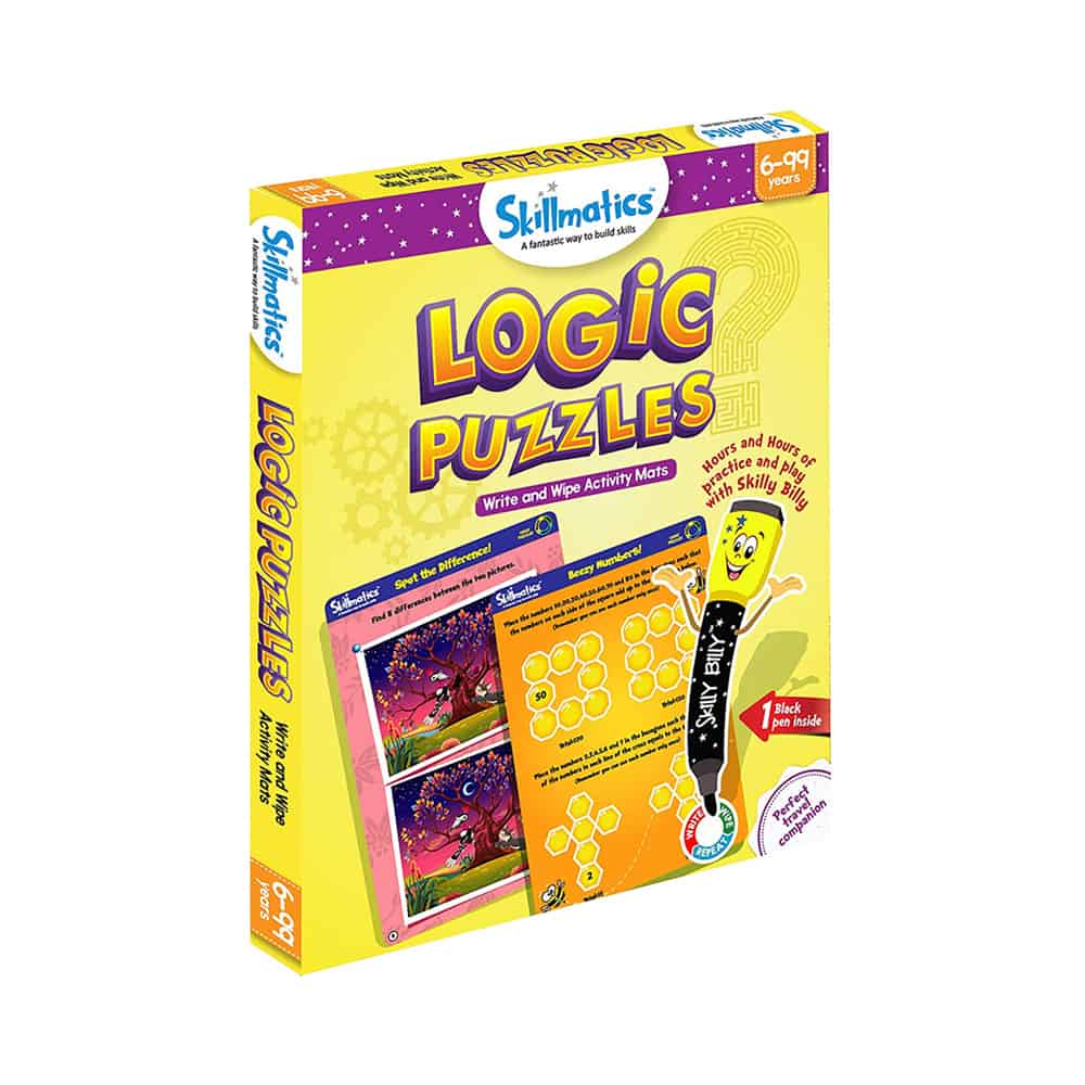 Skillmatics Logic Puzzle - Build Logic & Problem Solving Skills in Children - Write & Wipe Educational Games for Kids