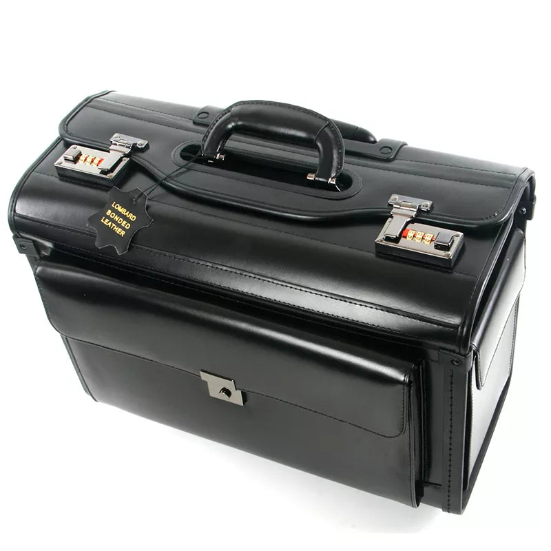 New Retro Genuine Leather Pilot Rolling Luggage Cabin Airline Stewardess Travel Bag on Wheels Business Trolley Suitcases Hangbag