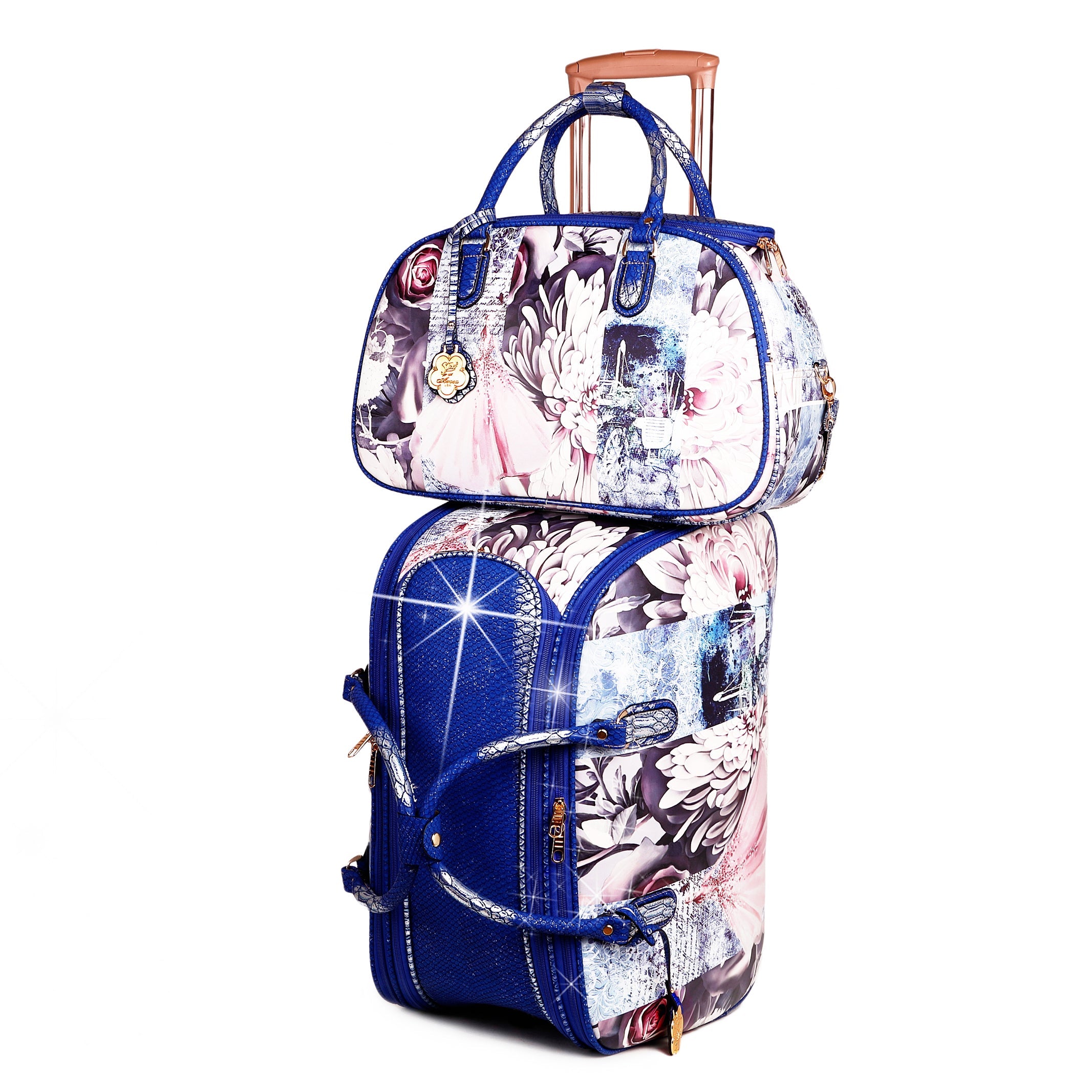 Arosa Luxurious Floral Print 2-Piece Luggage Set