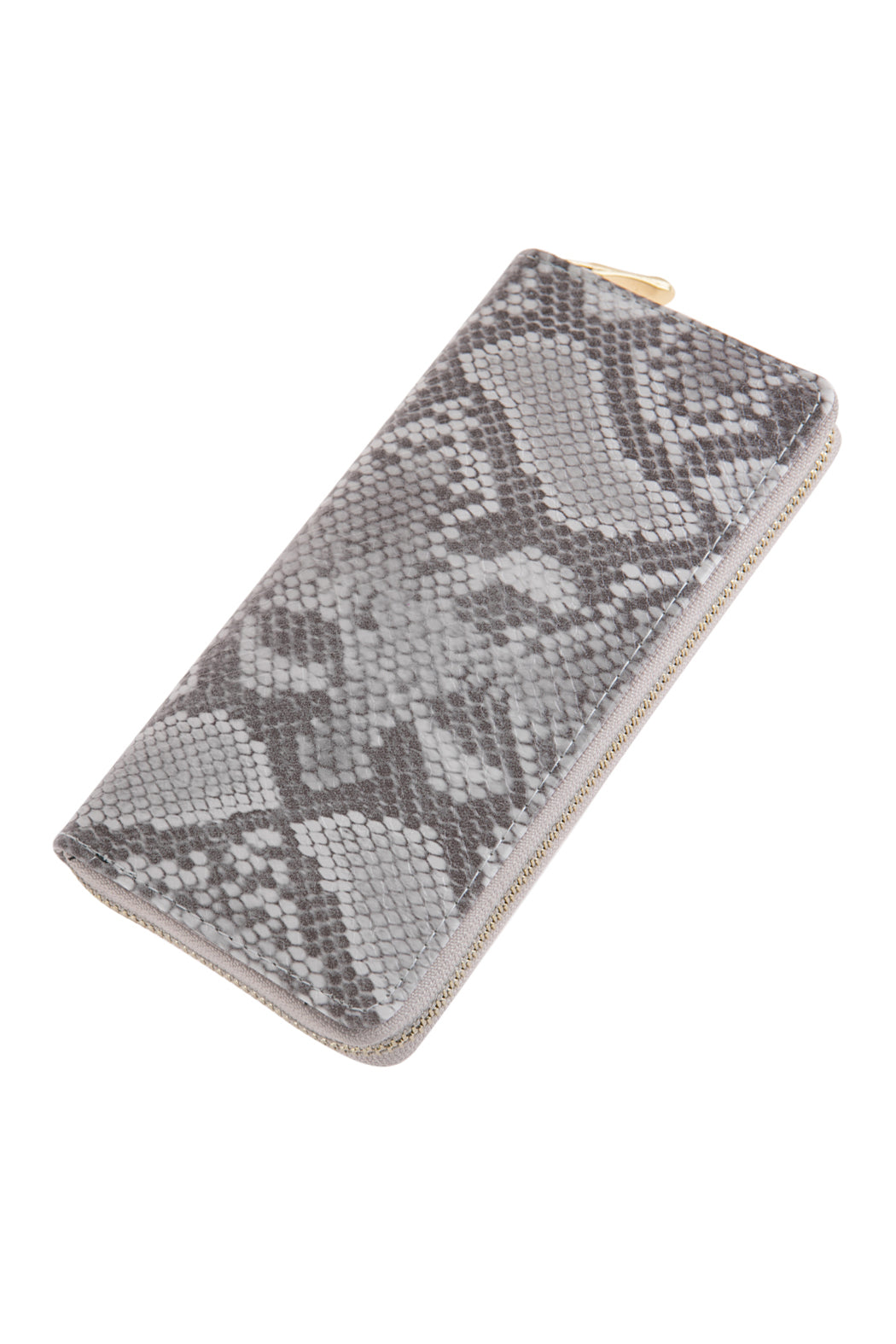 Hdg2685 - Python Skin Printed Single Zipper Wallet