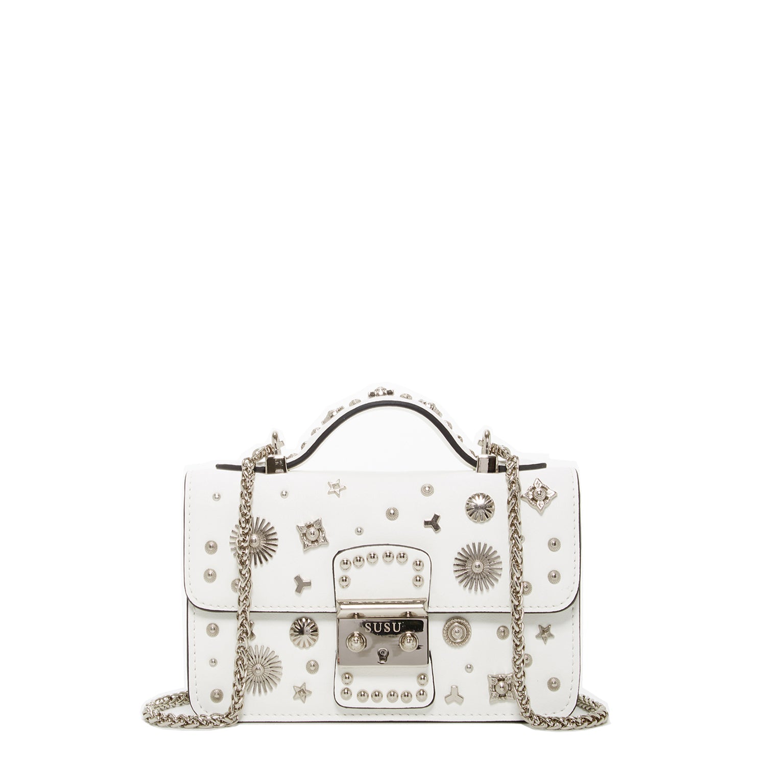 The Hollywood White Leather Crossbody Bag