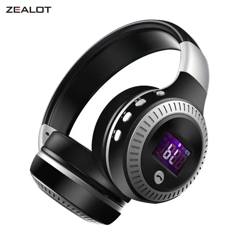 ZEALOT-B19 Wireless Headphones LCD Bluetooth Headset Stereo Earphone With Microphone for Computer Phone,Support TF,Aux