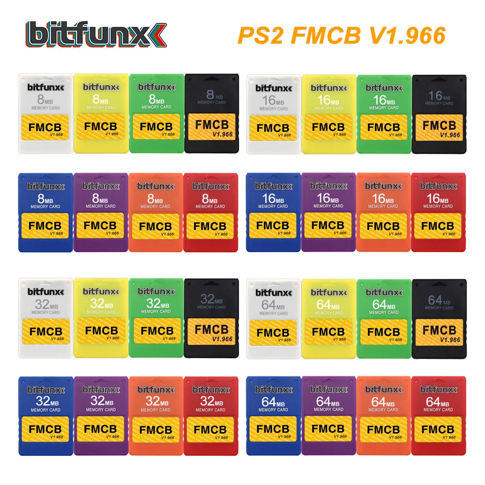 Bitfunx Free McBoot V1.966 PS2 FMCB 8mb/16mb/32mb/64mb Memory Card for Playstation2 Fat Console