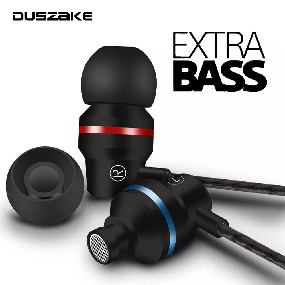 DUSZAKE In-Ear Headphones for Xiaomi Earphone for Phone Stereo Bass Headset Metal Wired Earphone HiFi Headphones Mic for Samsung