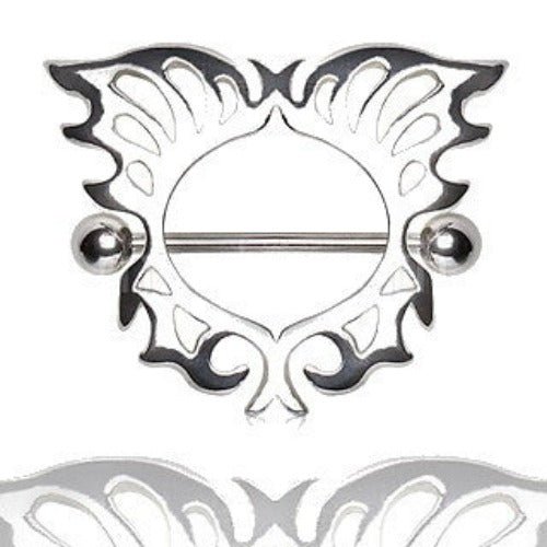 316L Surgical Steel Nipple Shield With Butterfly Shield