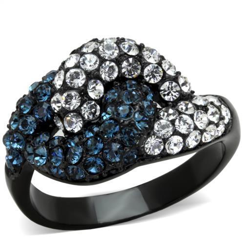 TK1833 IP Black(Ion Plating) Stainless Steel Ring With Top Grade Crystal in Montana
