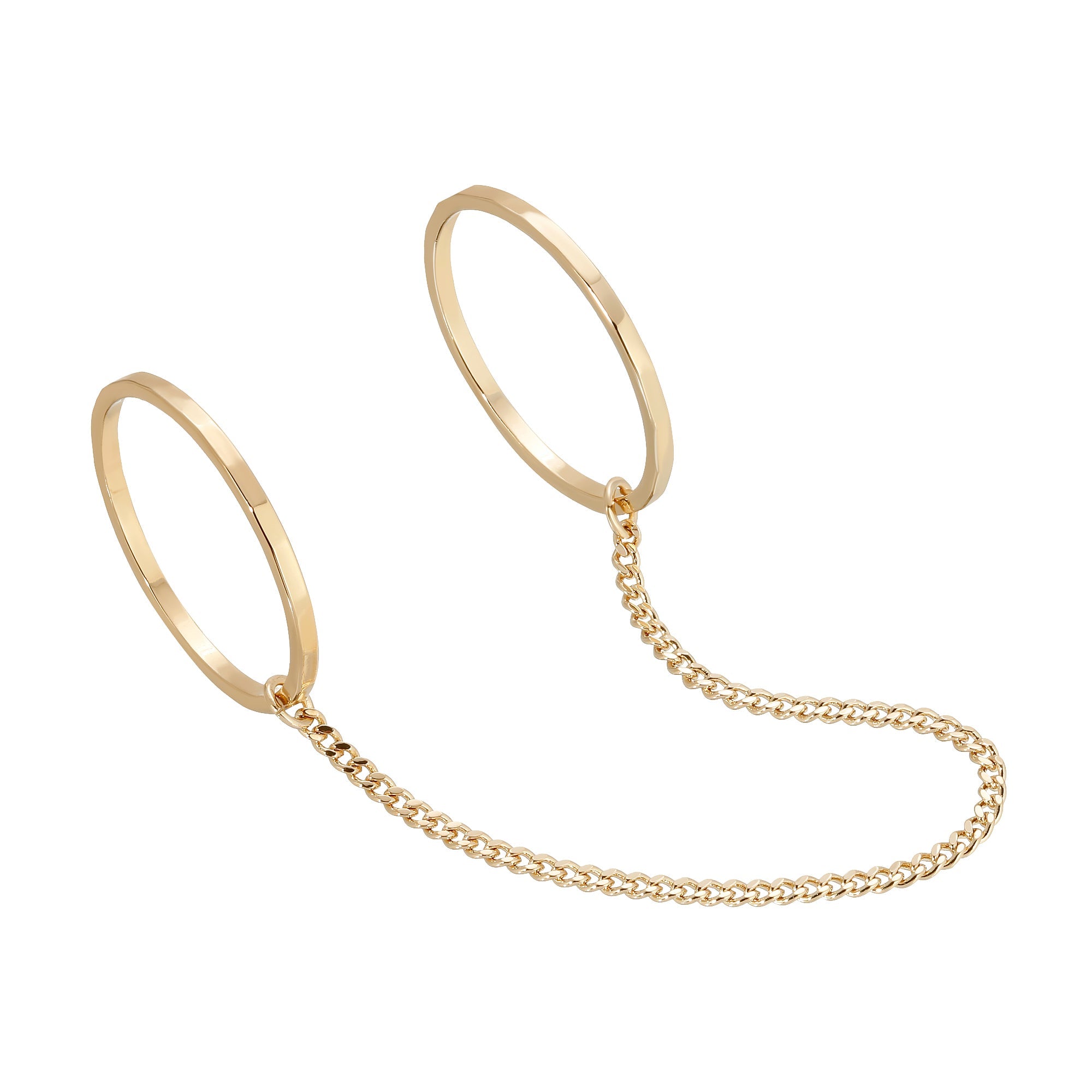 CELESTE DOUBLE CHAIN RING by Eklexic