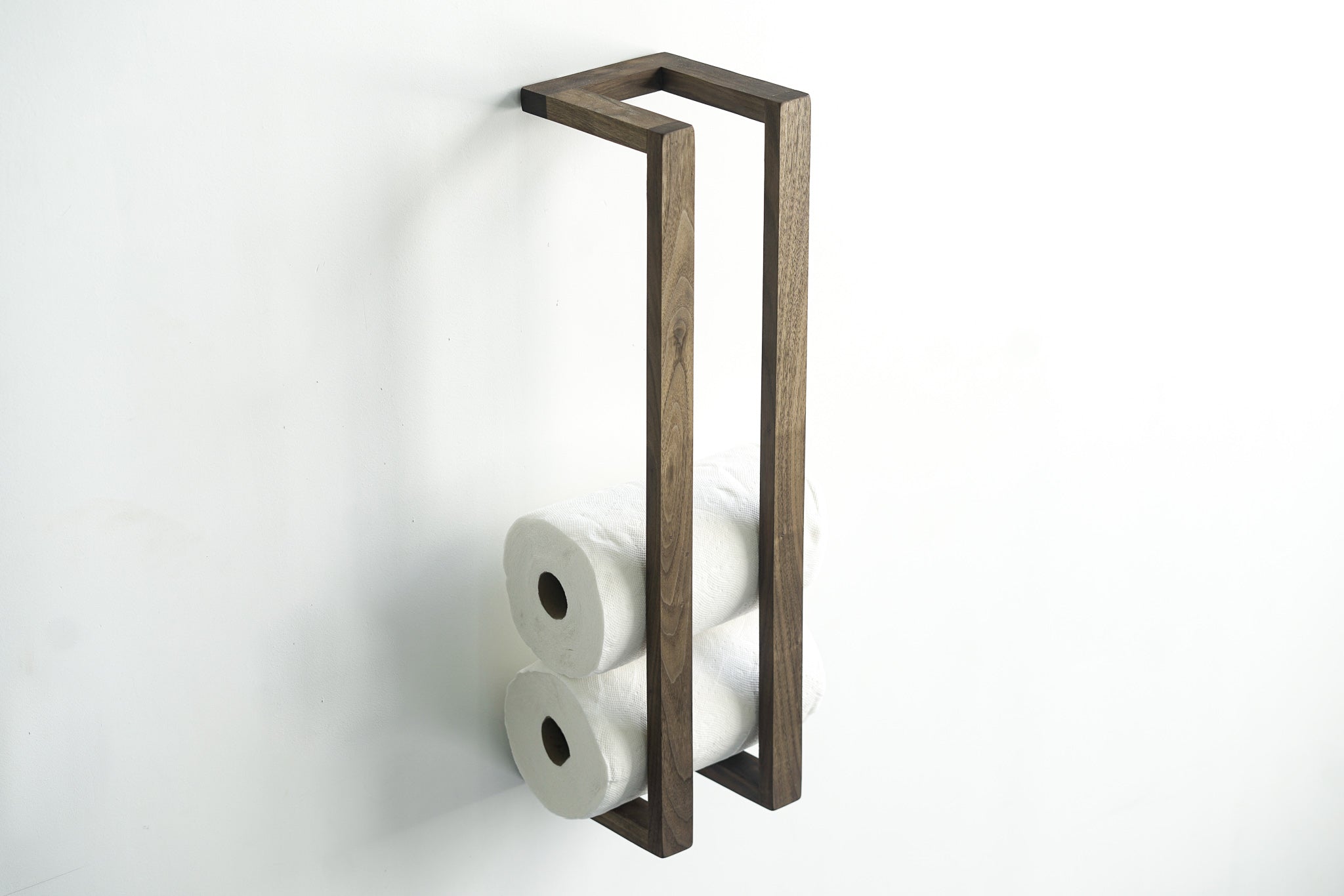 Minimalist Hardwood Paper Towel Wall Rack
